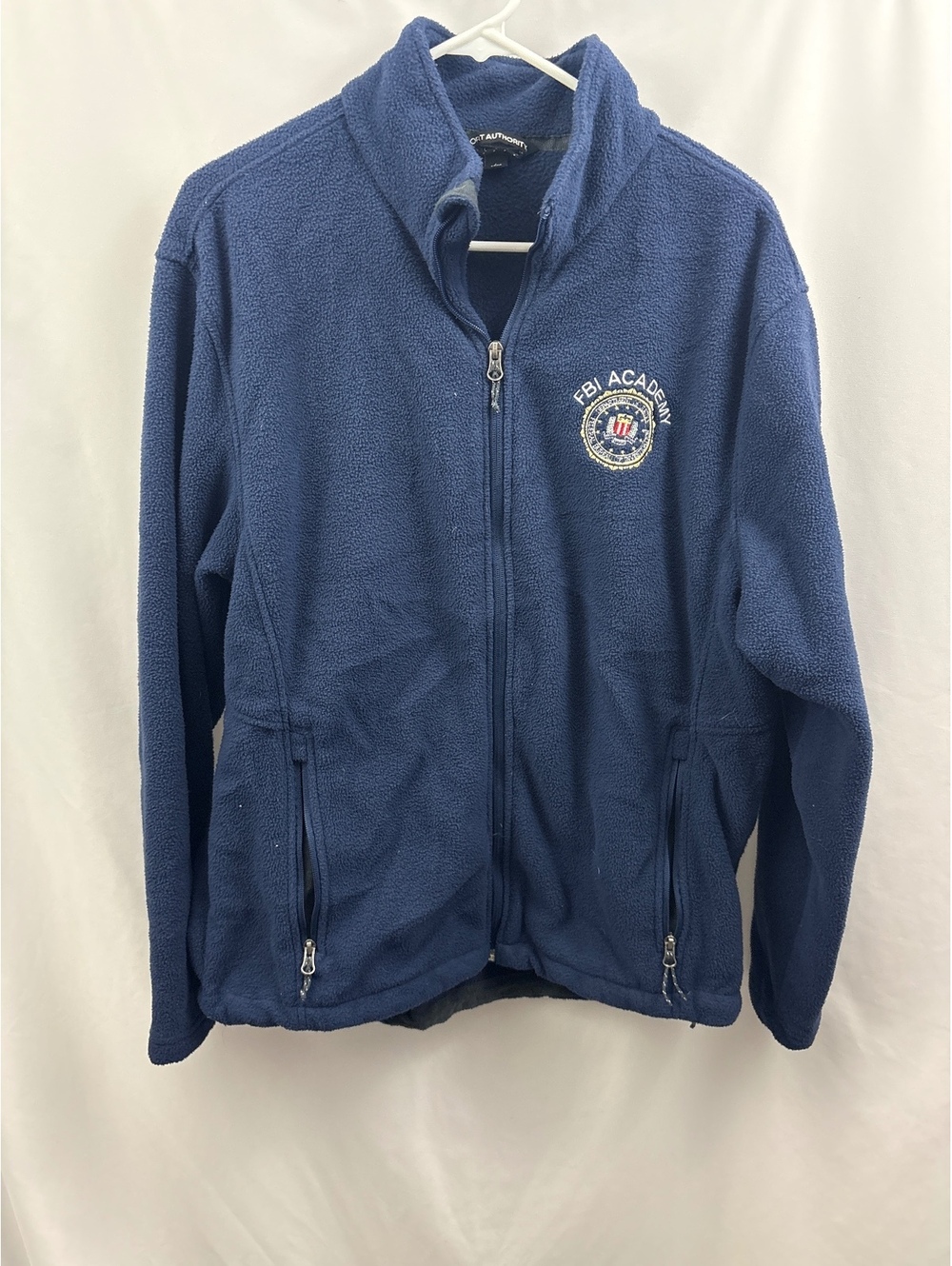 FBI Academy Embroidered Fleece Mens Jacket Size Large Navy Blue Port Authority